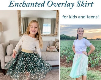 Betoverde overlay rok voor kinderen en tieners naaipatroon