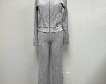 Pantalón y chaqueta de chándal Rampage de terciopelo, estilo vintage, nuevos de la época Y2K, gris, talla mediana.