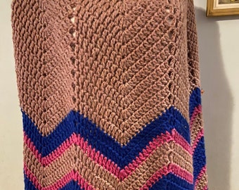 Vintage crochet fringe poncho