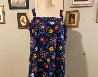 Vintage blue floral pattern sundress