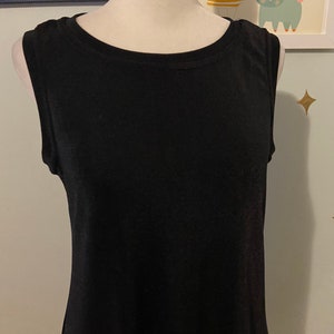 Vintage black slinky tank dress • by Citi Dress • size 8