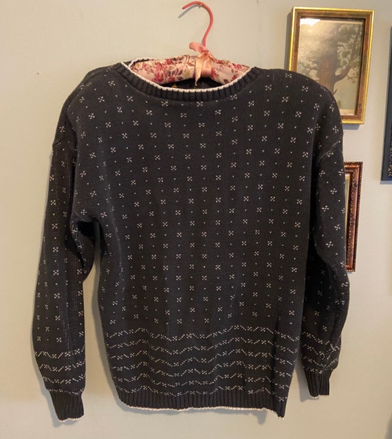 Vintage cotton knit Lizsport sweater • size small
