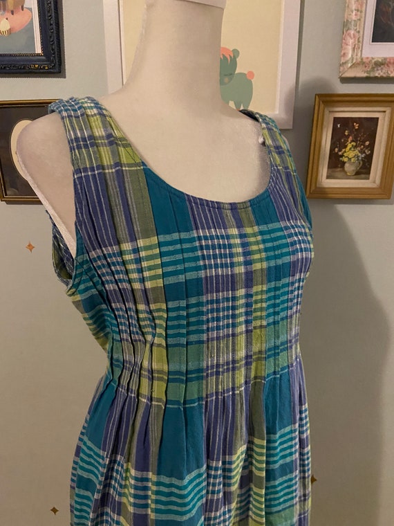 Vintage plaid tie back picnic dress • by Positive… - image 4