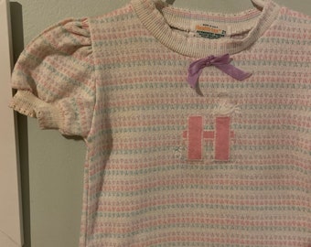 Vintage kids pastel bow front shirt • by Health-Tex • size 2t