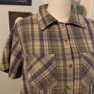 Vintage plaid collared shirt • by Erika