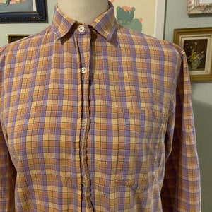 Vintage Jousse France 100% cotton plaid shirt
