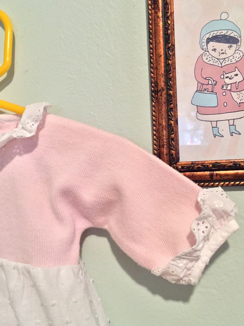 Vintage pink and white eyelet dress 6 months