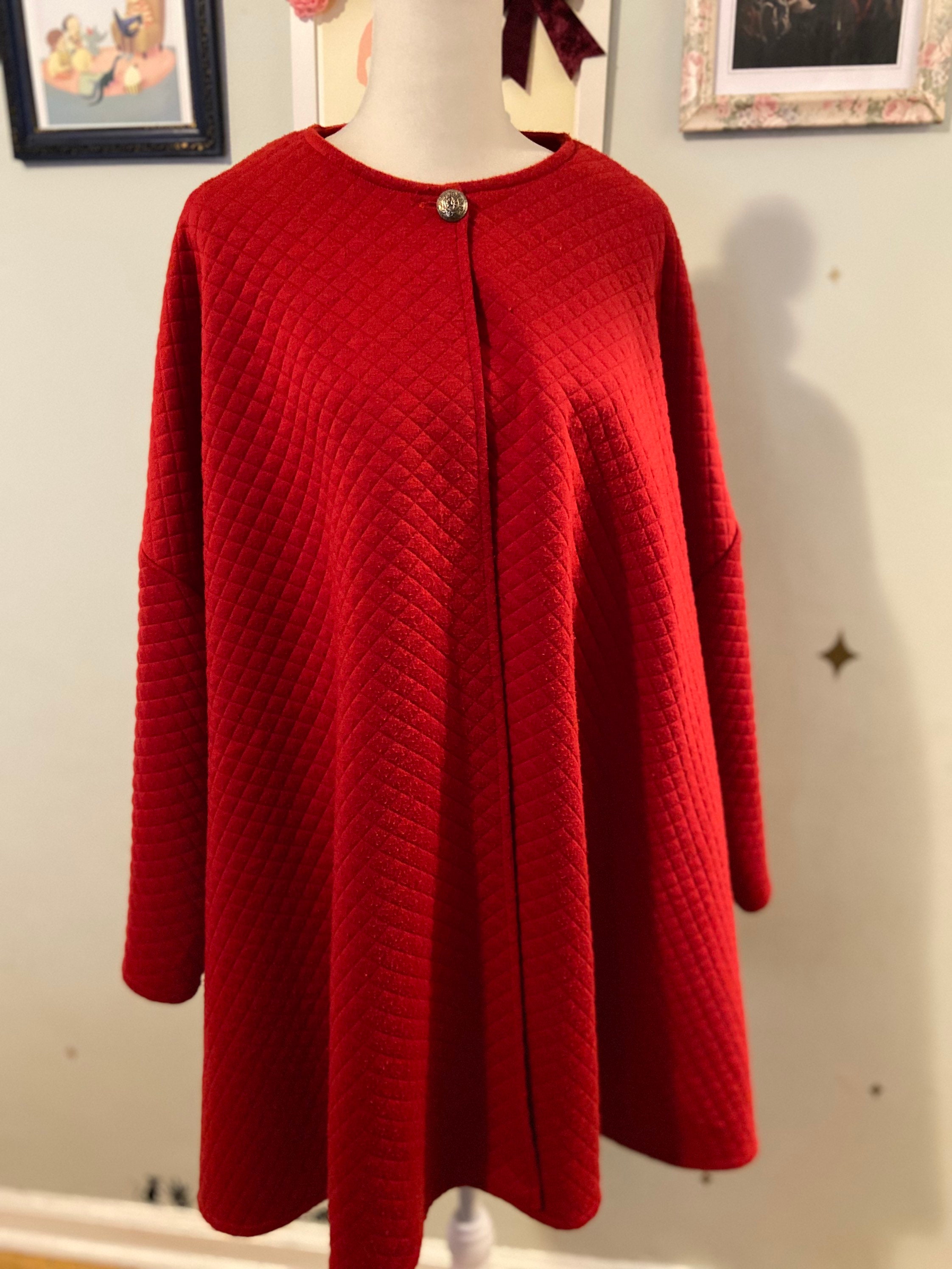 Red Robe Sweater Vintage Red Quilted Swing Sweater/robe • by Morgan Taylor • One Size ...