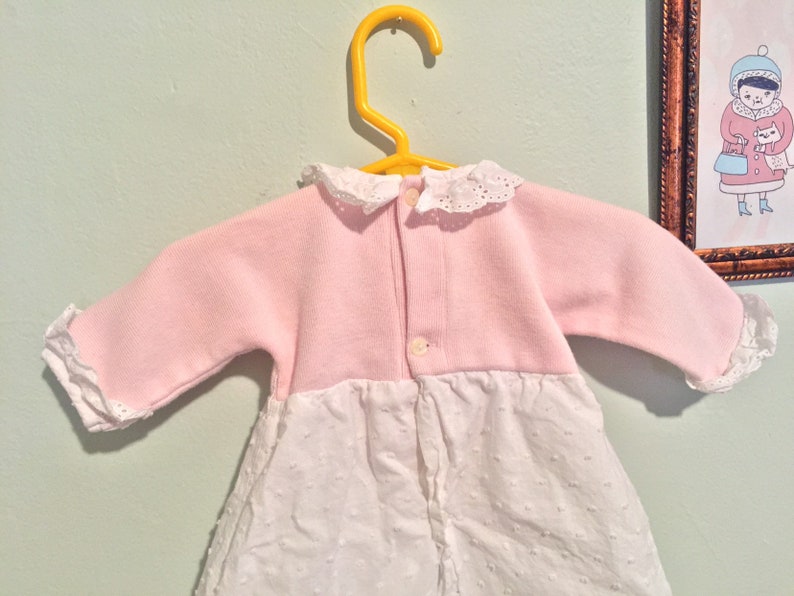 Vintage pink and white eyelet dress 6 months
