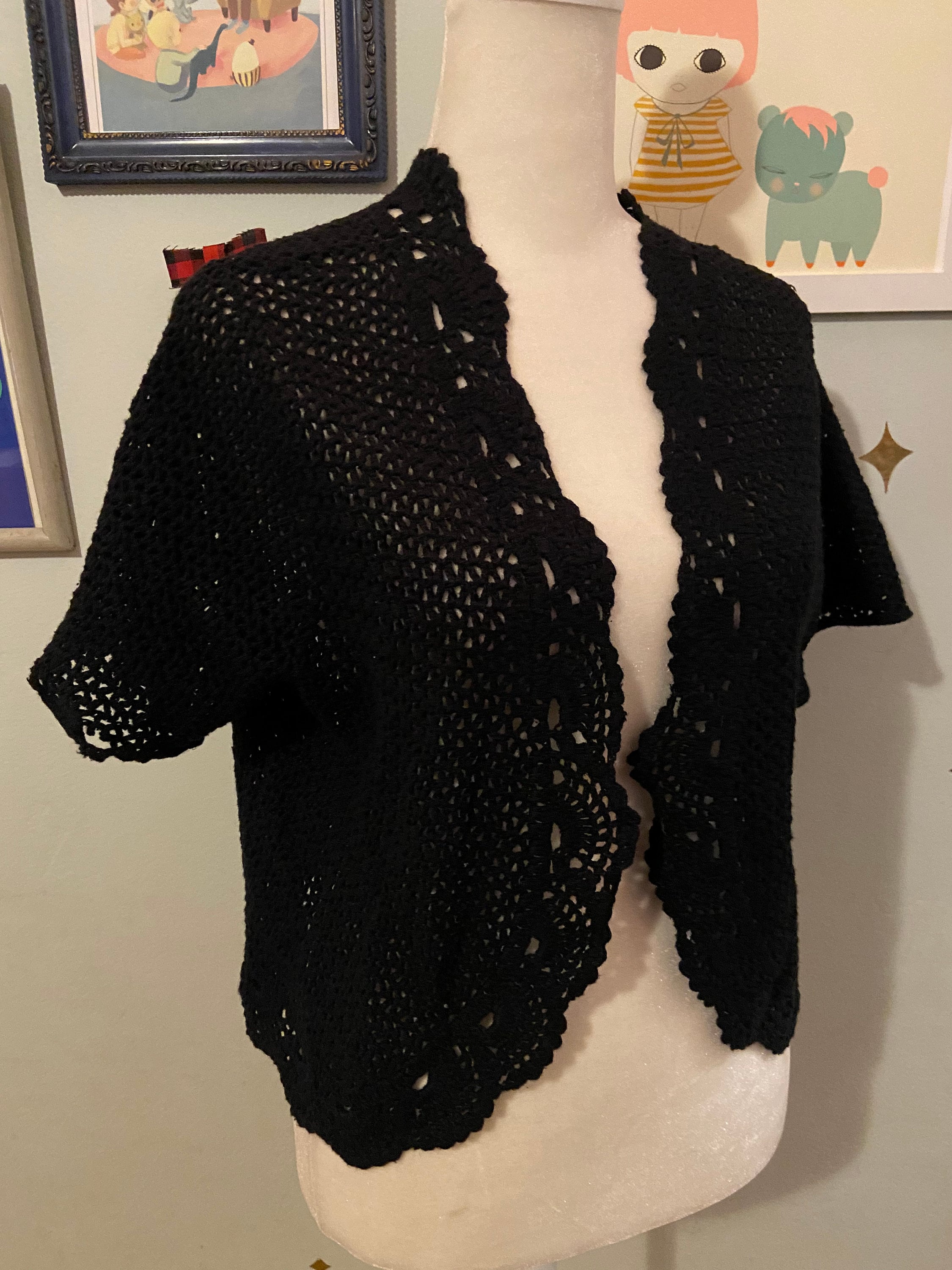 UNUSED アンユーズド Crochet Cardigan ブラック　M UNUSED / Crochet cardigan-UNUSED(アンユーズド)の通販EQUAL