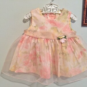 Vintage floral baby rosette dress • size 6 months
