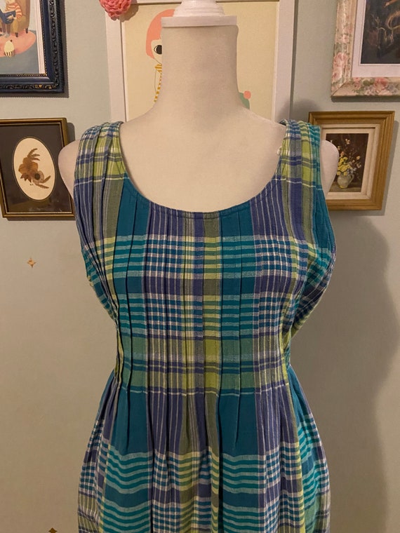 Vintage plaid tie back picnic dress • by Positive… - image 3