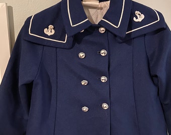 Vintage children’s navy blue sailor jacket • size 3