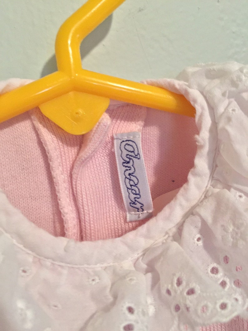 Vintage pink and white eyelet dress 6 months