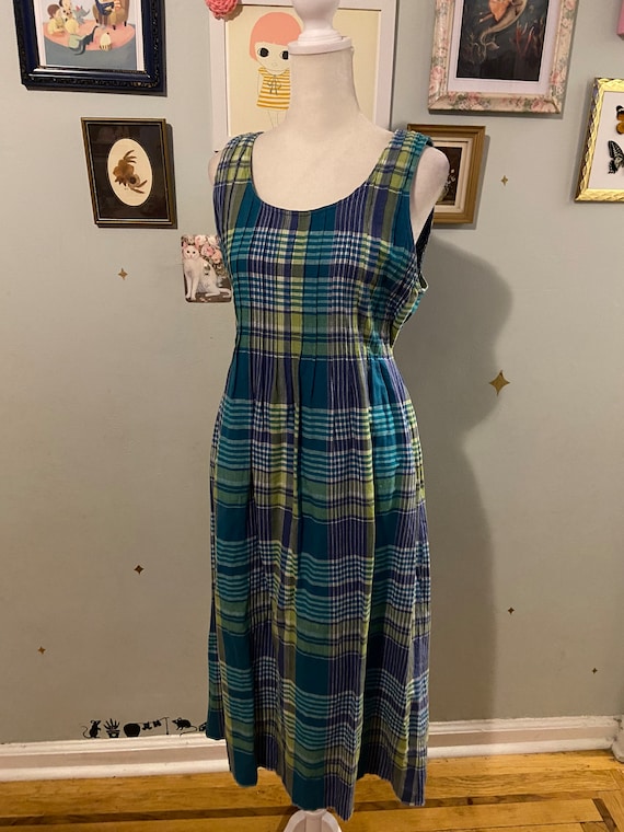 Vintage plaid tie back picnic dress • by Positive… - image 7