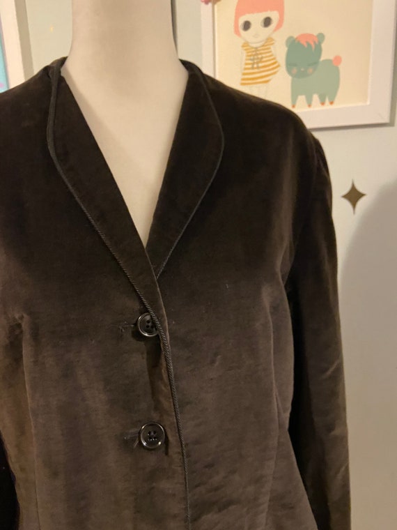 Vintage chocolate brown velour blazer