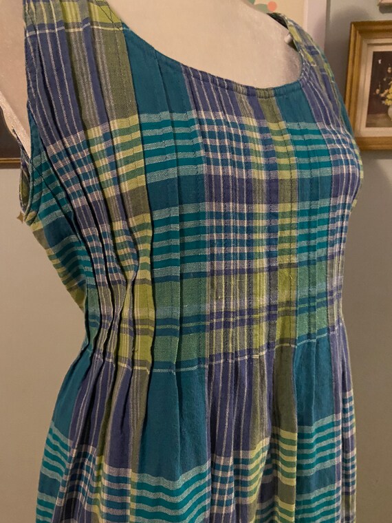 Vintage plaid tie back picnic dress • by Positive… - image 2