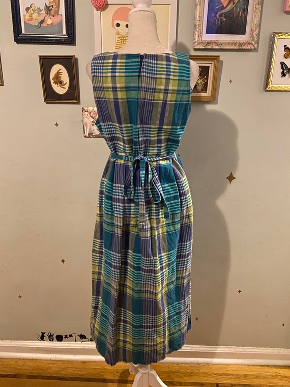 Vintage plaid tie back picnic dress • by Positive… - image 8