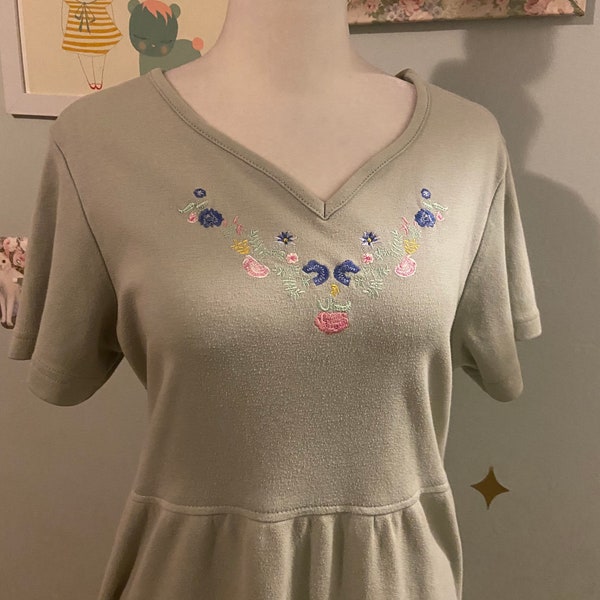 Fully Smocked Dress with Floral Heart Embroidery main image 0