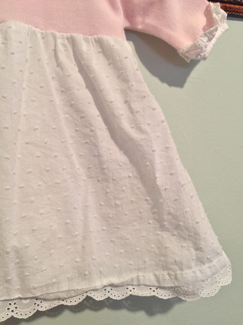 Vintage pink and white eyelet dress 6 months