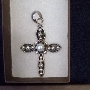 Silpada 925 Sterling Kreuz mit Perle