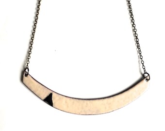 Enamel Crescent Necklace