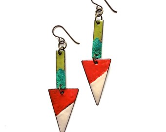 Colorful Geometric Enamel Earrings