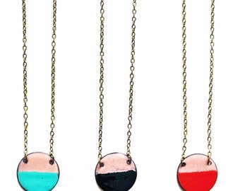 Enamel Necklace -choose your color