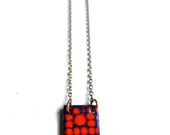 Red Enamel Reversible Necklace