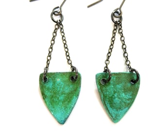 Patina Shield Earrings