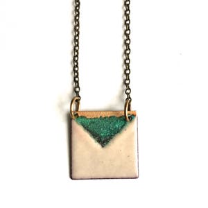 Reversible Enamel Square Necklace image 2