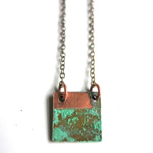 Patina Square Necklace image 1