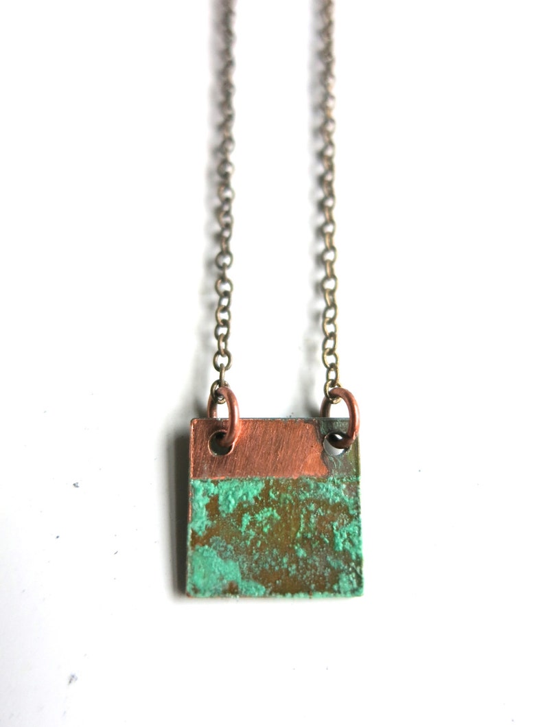 Patina Square Necklace image 1