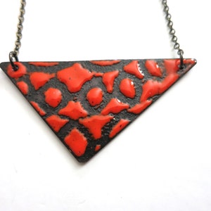 Red Enamel Reversible Necklace image 1