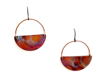 Heat Patina Dangle Earrings