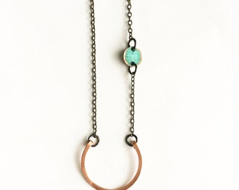 Hammered Copper Patina Necklace