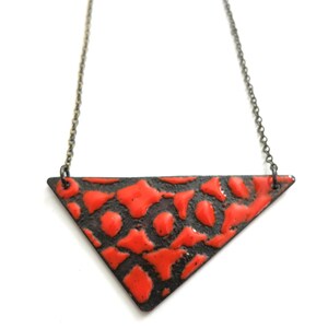 Red Enamel Reversible Necklace image 4