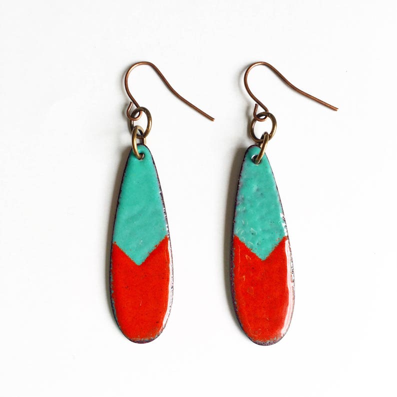 Enamel Earrings Etsy