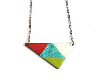 Enamel and Patina Necklace