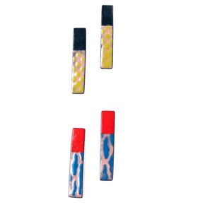 Rectangle Enamel Stud Earrings- Choose your color.