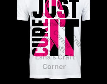 Just Cure It | Breast Cancer Awareness Apparel & Accessories | Bold Pink Ribbon Design