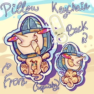 Tenna Sphinx Pillow Keychain (FREE STICKER during PREORDER) - Deltarune Chapter 3, Stuffed Plush Keychain, 4" Double-Sided Different Design