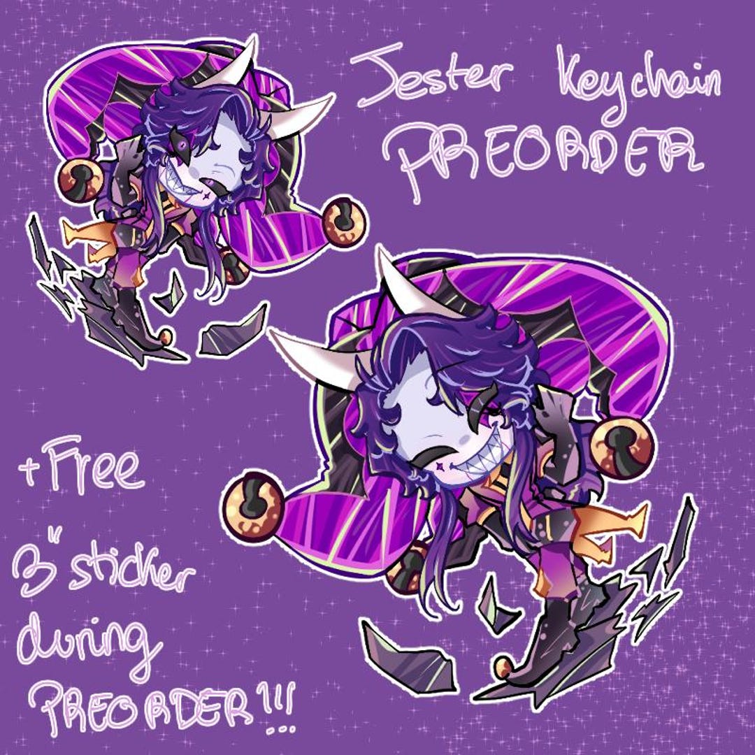 Jester Key Chain Jester Keychain PREORDER – the Freak Circus Fan Art, Double Sided ...
