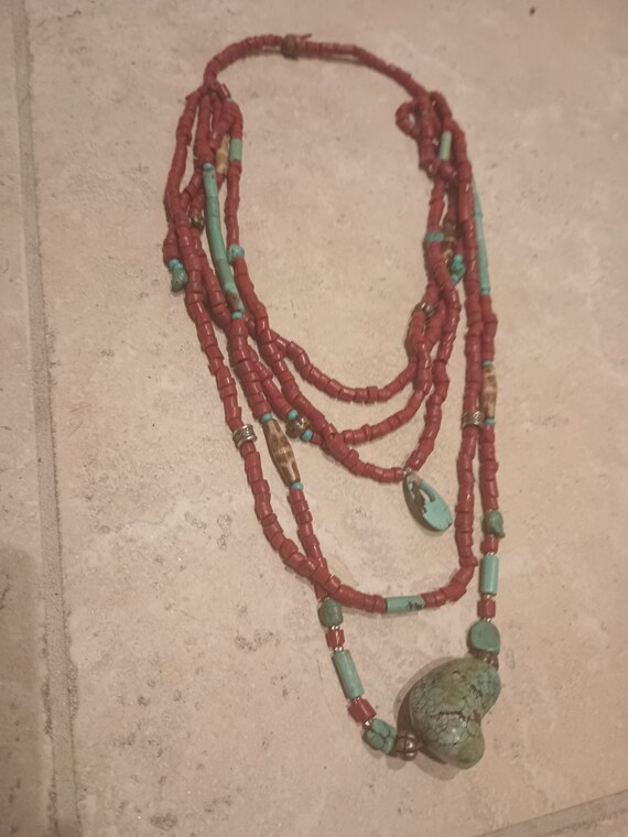 Coral and turquoise necklace