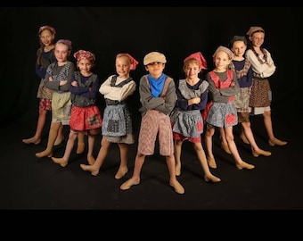 Custom listing for group of 25 orphans costumes for Annie The Musical.