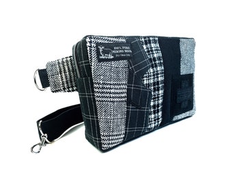 NEW Finley Fanny pack #1322, Recycled Suits Bum bag, Unisex Crossbody bag, Upcycled Wool Hip pouch, Crossbody, Waist bag, Hands free sling