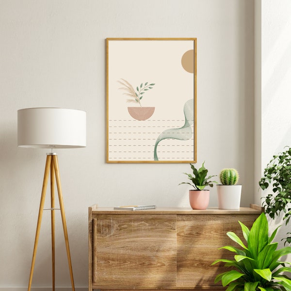 Home Decor Poster Print  - Minimalist Abstract Boho Earthy Scandinavian Trendy Popular for living room bedroom bathroom kitchen hallway