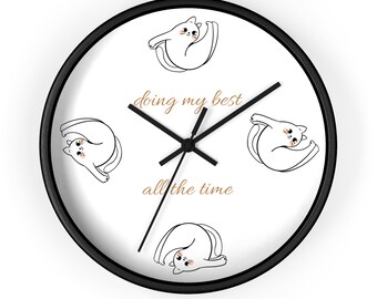 Wall Clock Funny Witty Cat design with Statement