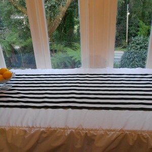 Stripe Table Runner Black & White Party Eco friendly Zero waste image 2