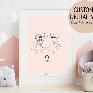 Turn Your Kids Drawings Into Artwork Customize Kids Art into Beautiful Art Prints Digital Art Made From Actual Kids Drawings